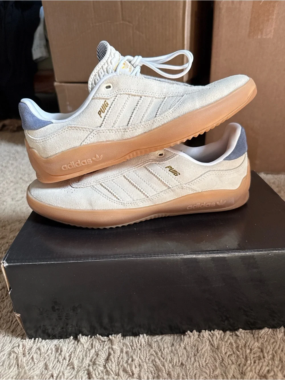 Adidas Puig Aluminium Shadow Navy Gum GZ9439 Men's Size 7